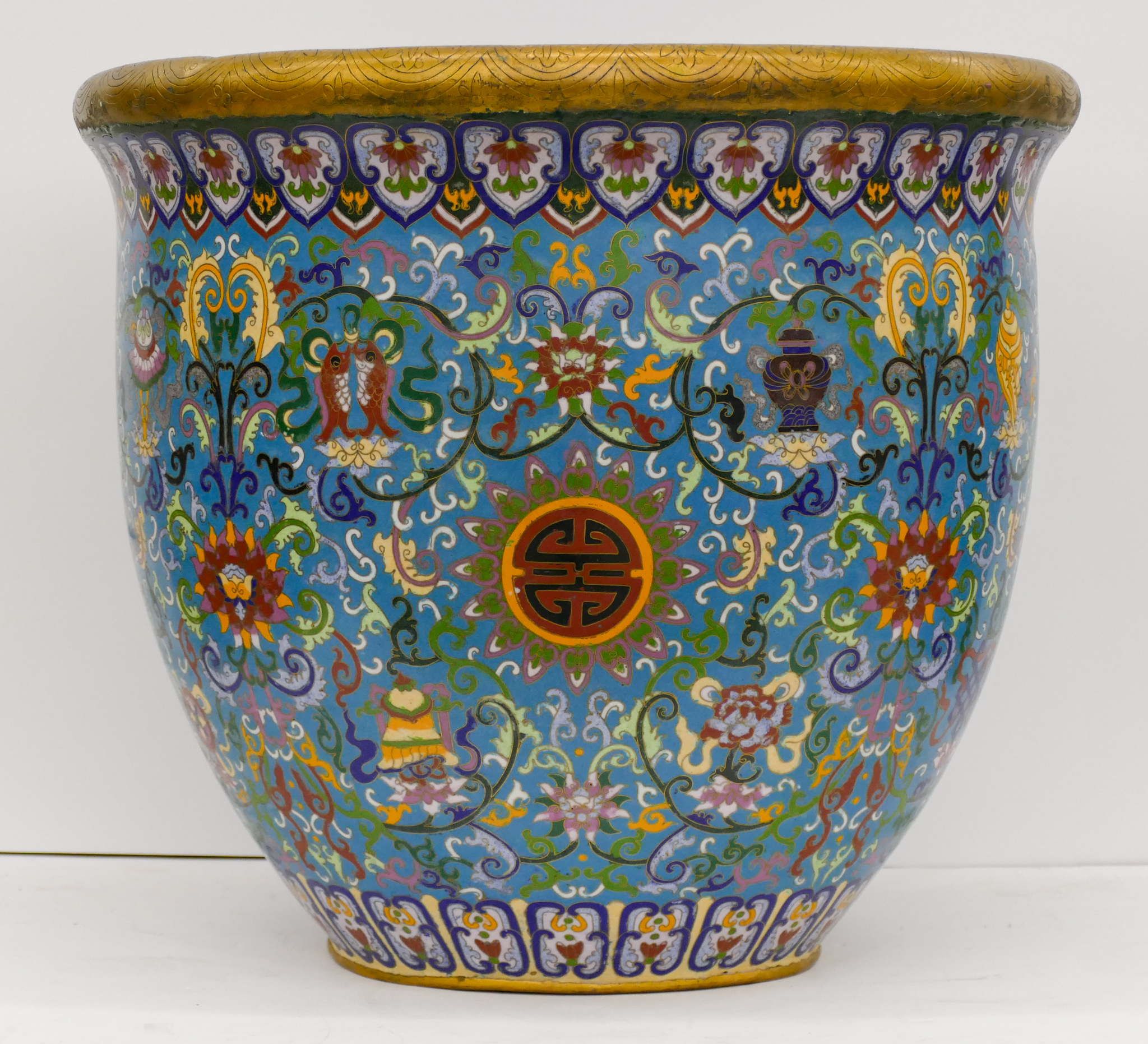 Large Chinese Cloisonne Fish Bowl