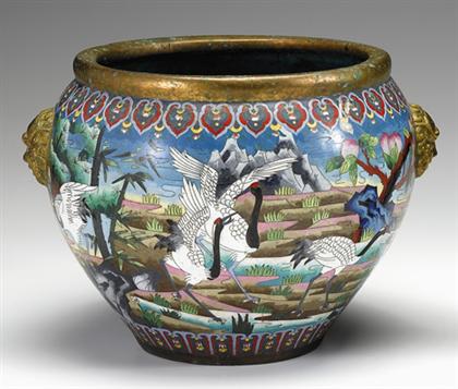 Large Chinese cloisonne jardiniere