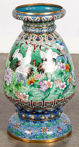 LARGE CHINESE CLOISONNE URNLarge