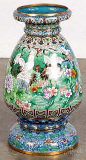 LARGE CHINESE CLOISONNE URNLar