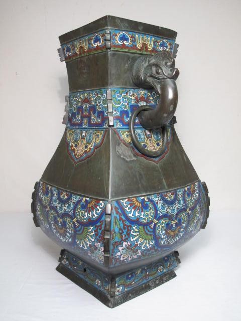 Large Chinese cloisonne vase.
