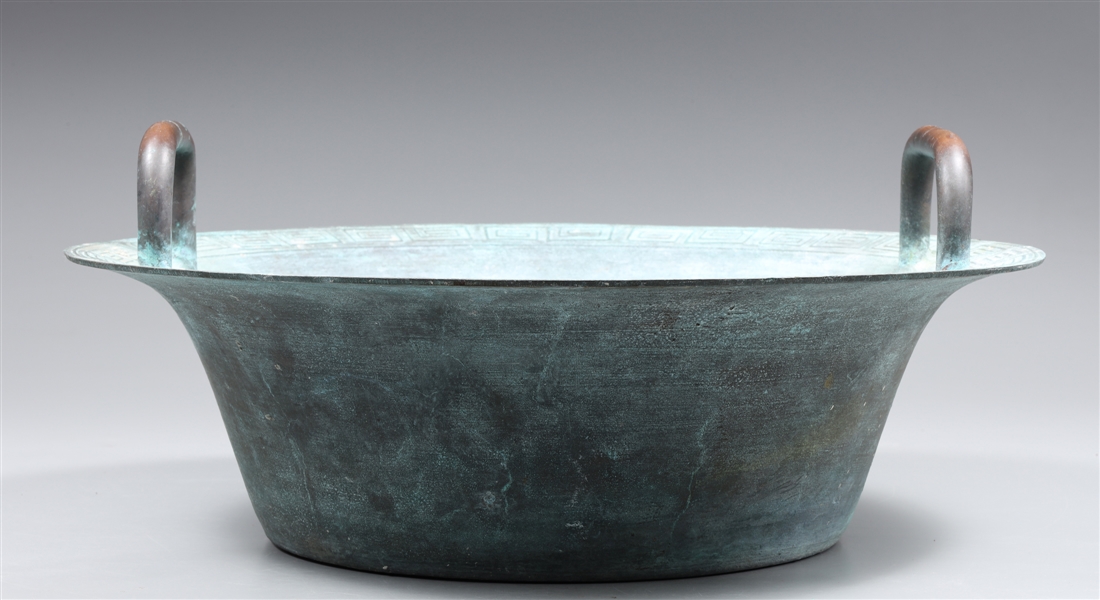 Large Chinese copper basin with