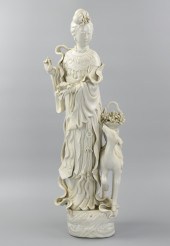 LARGE CHINESE DEHUA GUANYIN W/