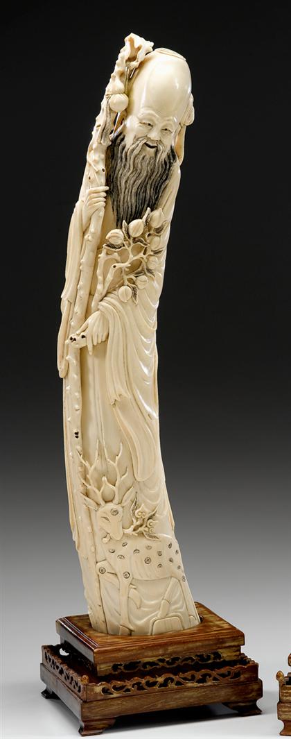 Large Chinese elephant ivory carved