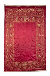 LARGE CHINESE EMBROIDERED RED