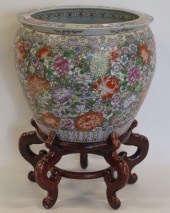 LARGE CHINESE ENAMEL DECORATED