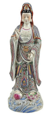LARGE CHINESE ENAMELED PORCELA