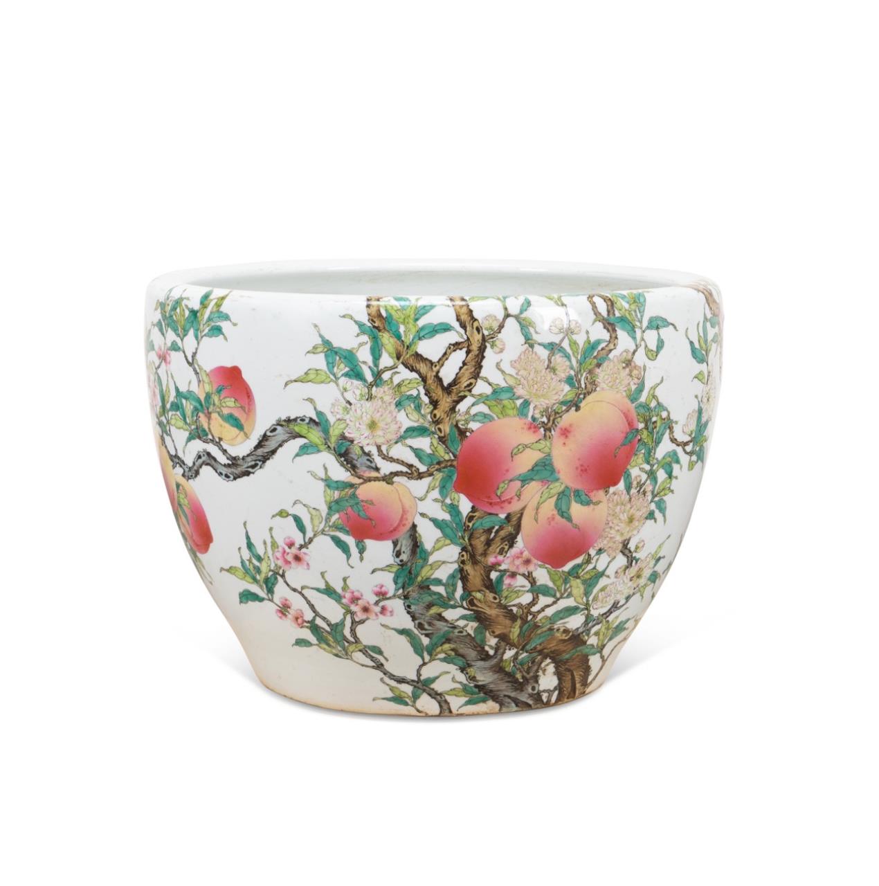 LARGE CHINESE FAMILLE ROSE PEACH