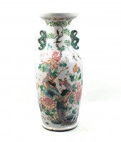 LARGE CHINESE FAMILLE ROSE VAS
