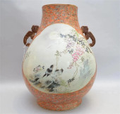 LARGE CHINESE FAUX BOIS AND FA