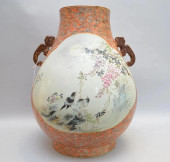 LARGE CHINESE FAUX BOIS AND FA