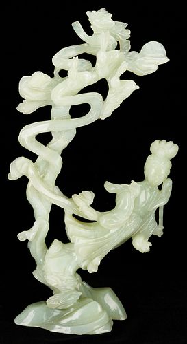 LARGE CHINESE FIGURAL JADE