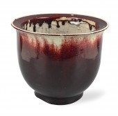 LARGE CHINESE FLAMBE GLAZED PL