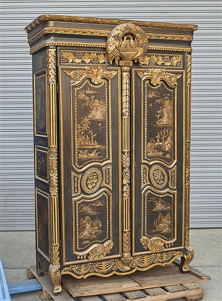 Large Chinese gilt and painted wood