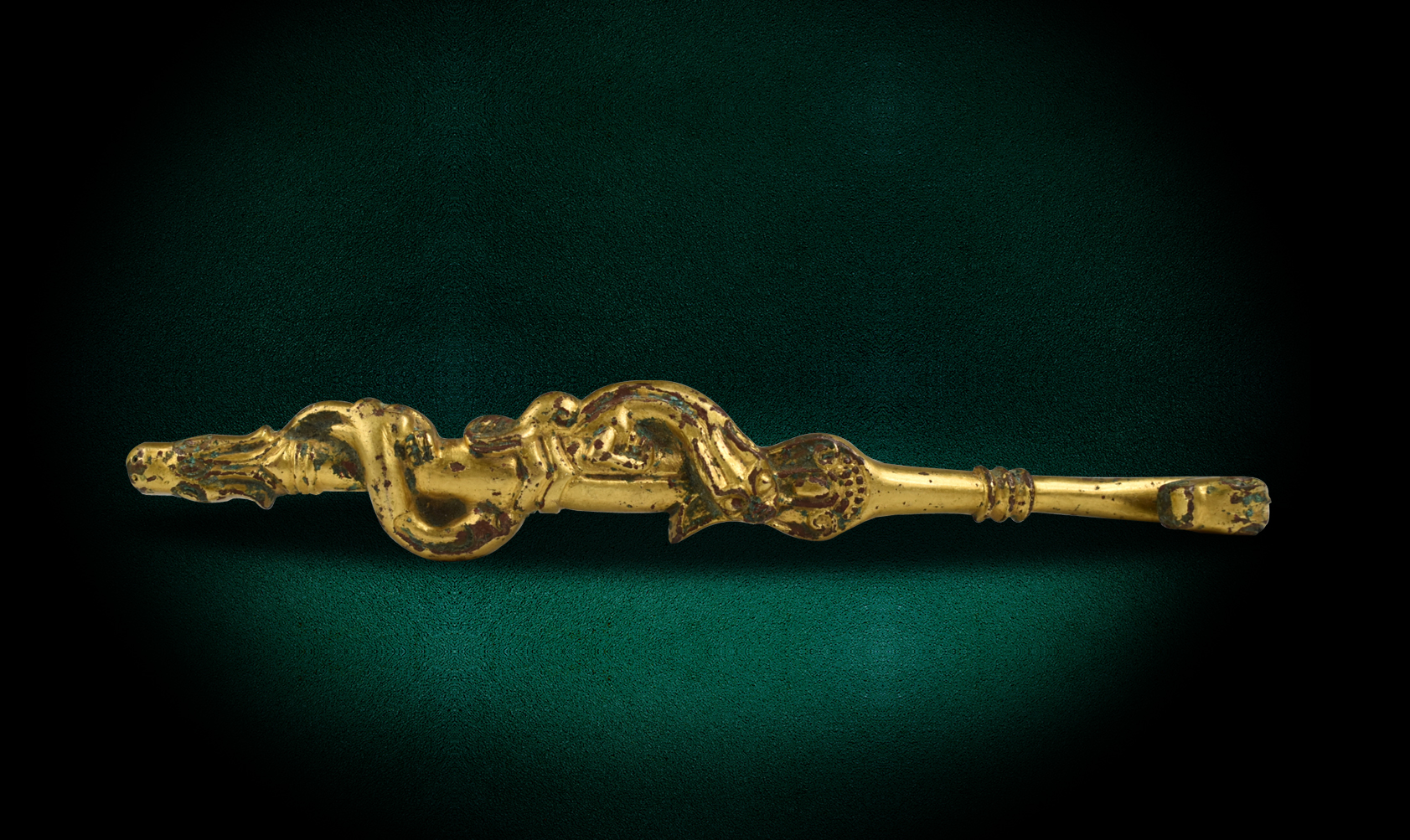 LARGE CHINESE GILT BRONZE BELT