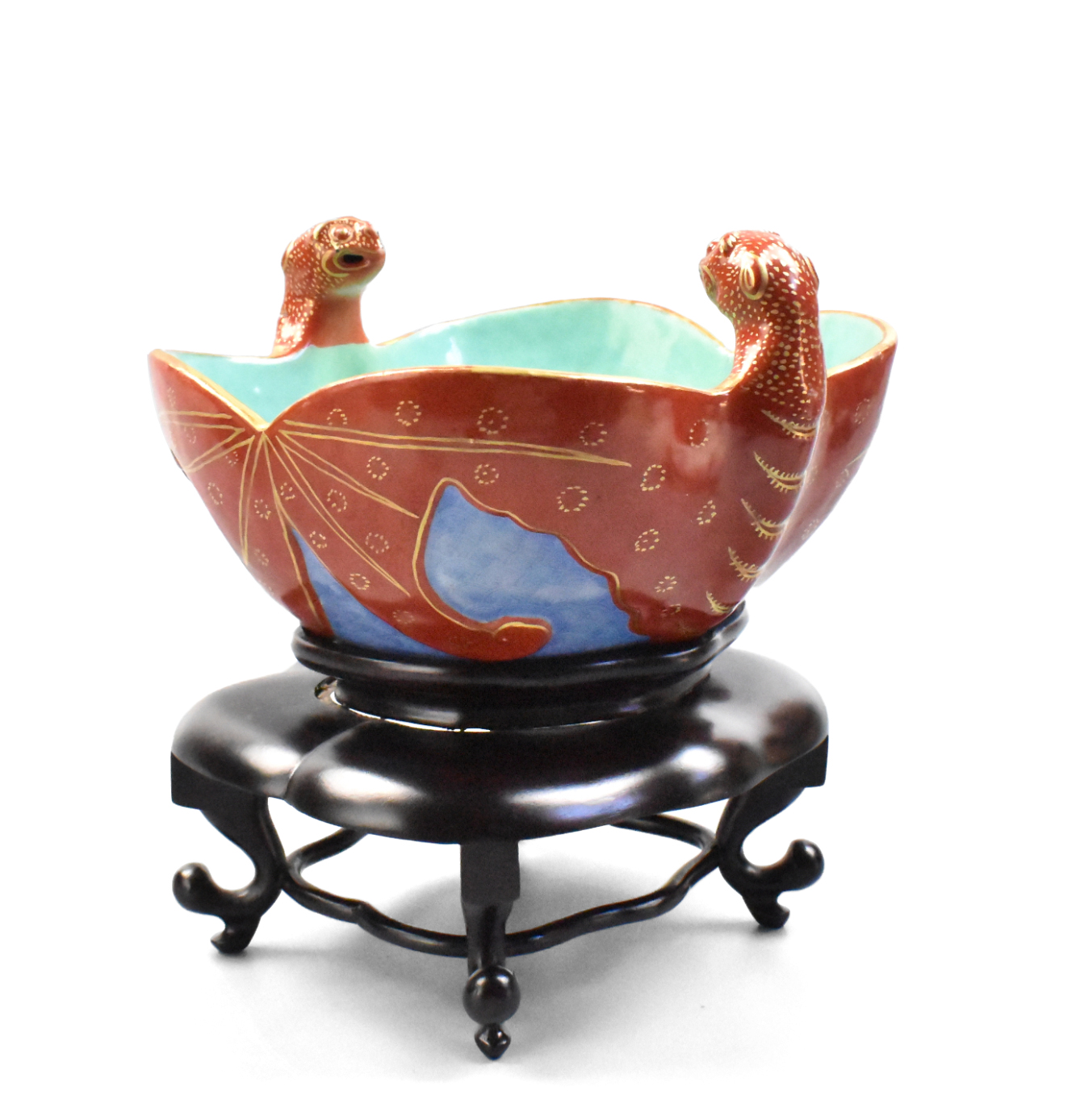 LARGE CHINESE GILT IRON RED BAT