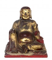LARGE CHINESE GILT LACQUERED F
