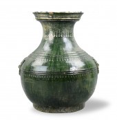 LARGE CHINESE GREEN GLAZED "HU