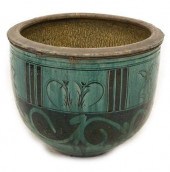 LARGE CHINESE GREEN GLAZED POT