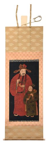 LARGE CHINESE HANGING SCROLL