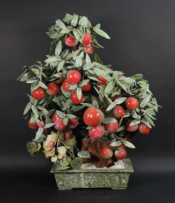 LARGE CHINESE HARDSTONE FRUIT