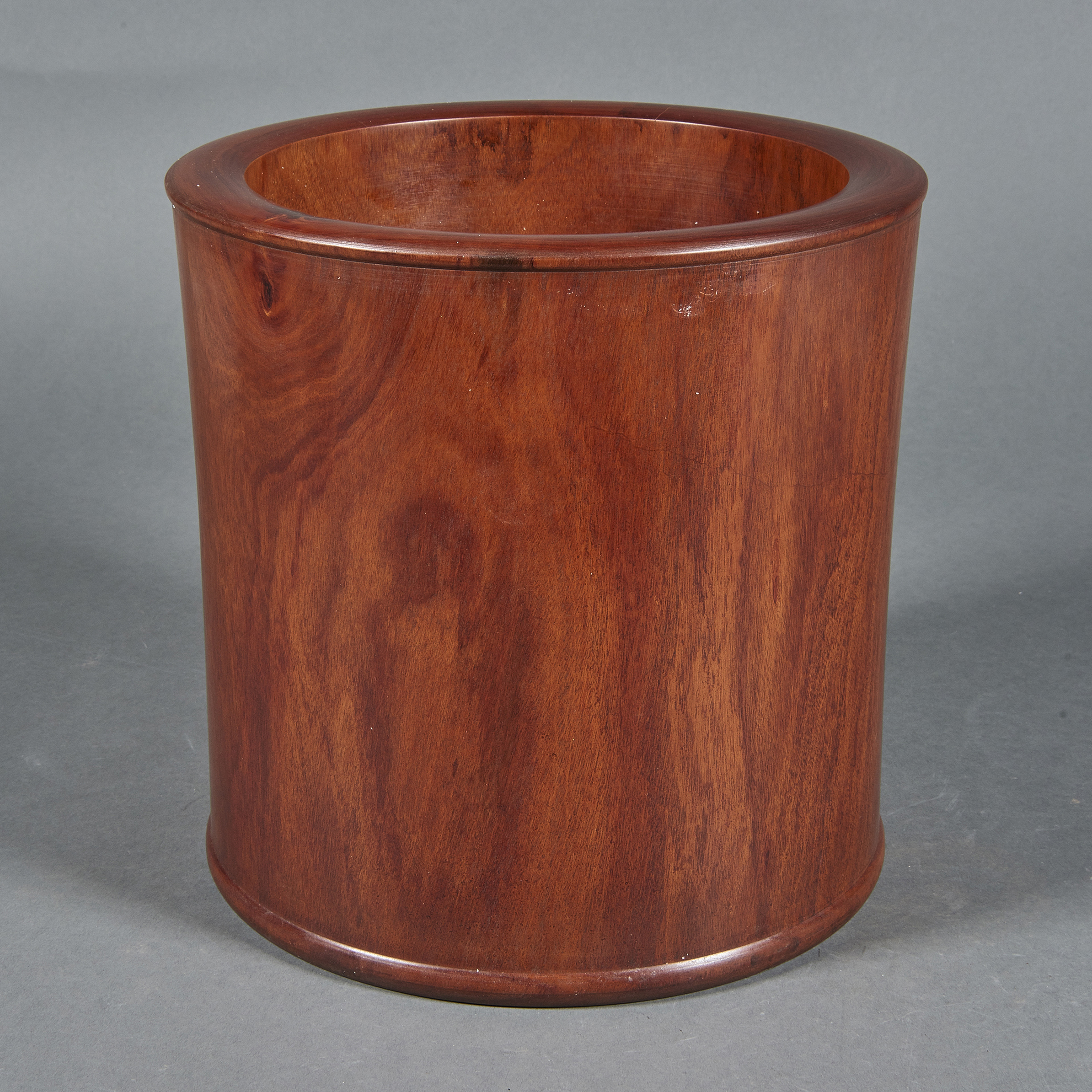 LARGE CHINESE HARDWOOD BRUSH POT