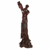 LARGE CHINESE HARDWOOD ROOT CA