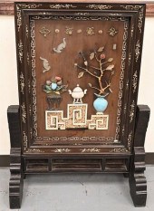 LARGE CHINESE HARDWOOD SCREEN