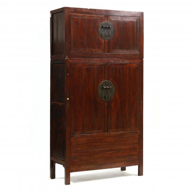 LARGE CHINESE HARDWOOD STACKING