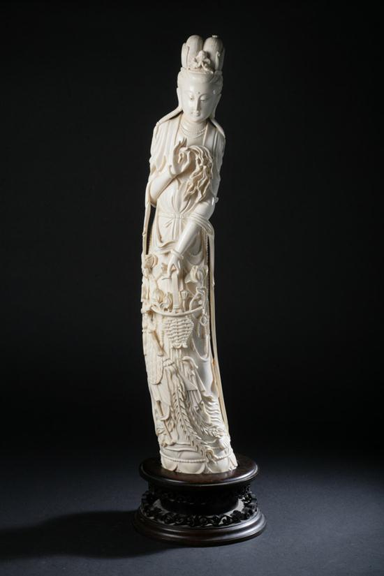 LARGE CHINESE IVORY FIGURE OF