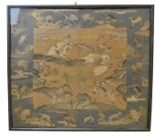 LARGE CHINESE KESI W/ WARRIOR