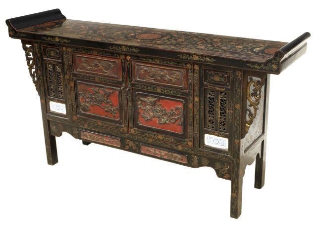 LARGE CHINESE LACQUERED ALTAR