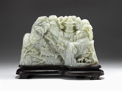 Large Chinese light celadon jade