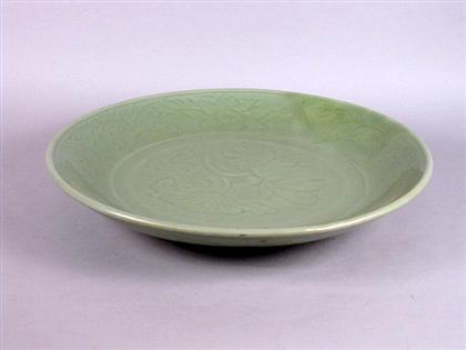 Large Chinese Ming carved celadon