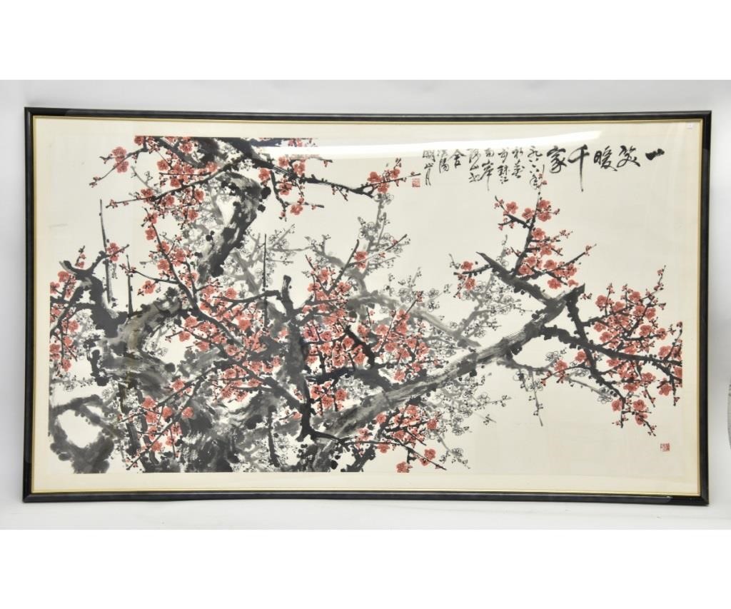 Large Chinese painting of a plum