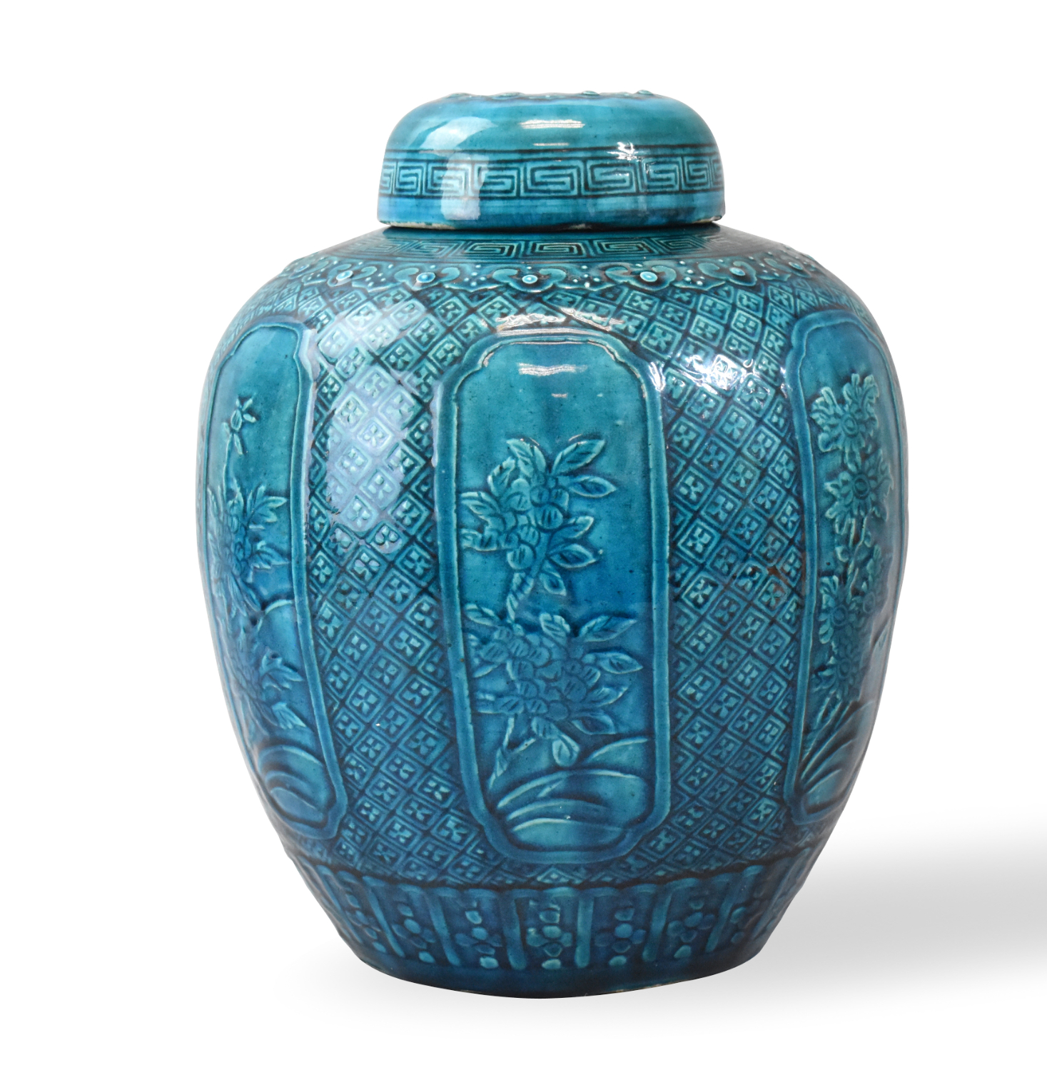 LARGE CHINESE PEACOCK GLAZED