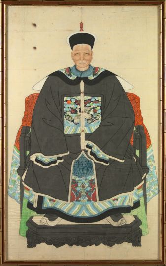 Large Chinese Polychromed Silk