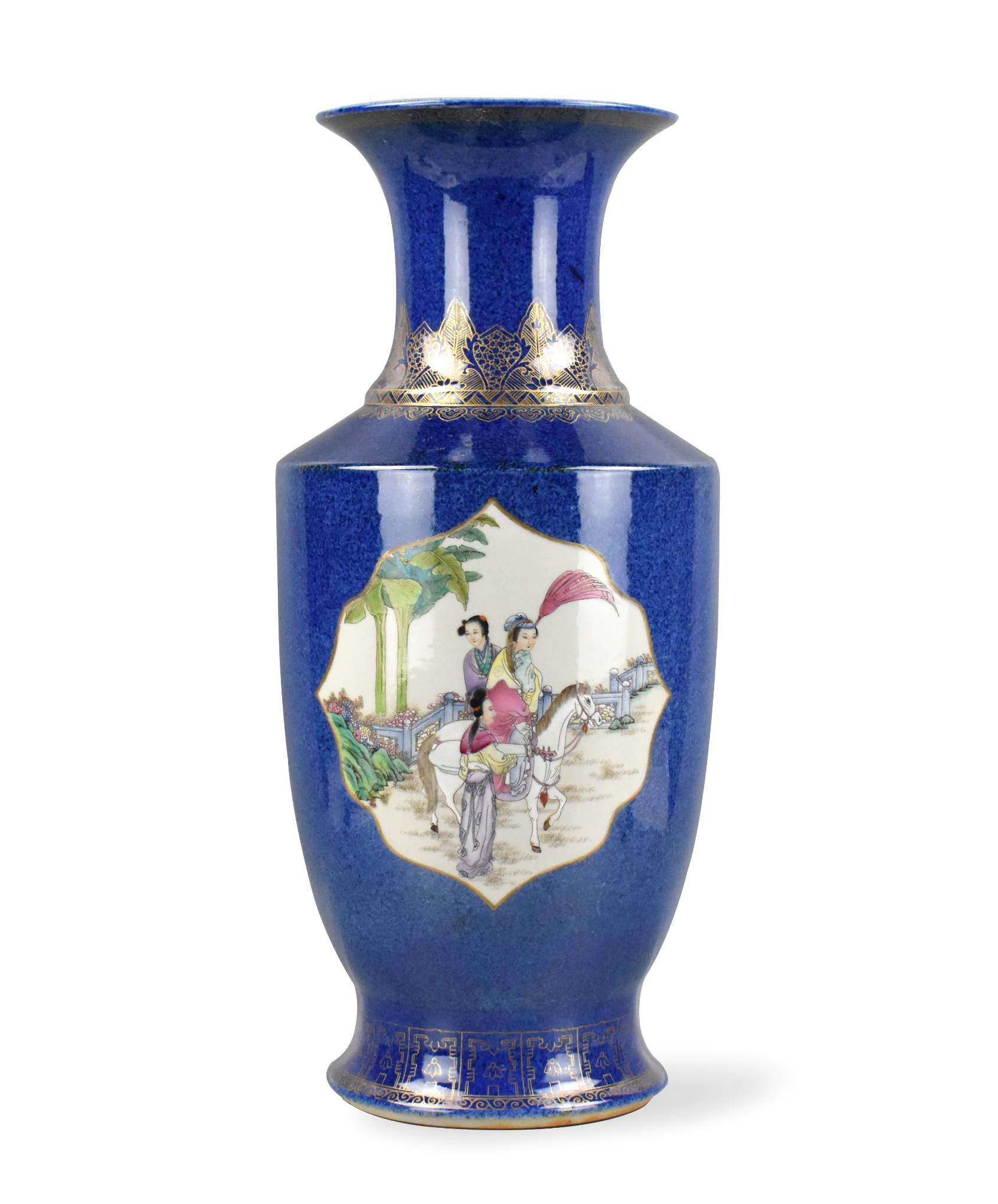 LARGE CHINESE POWDER BLUE & FAMILLE
