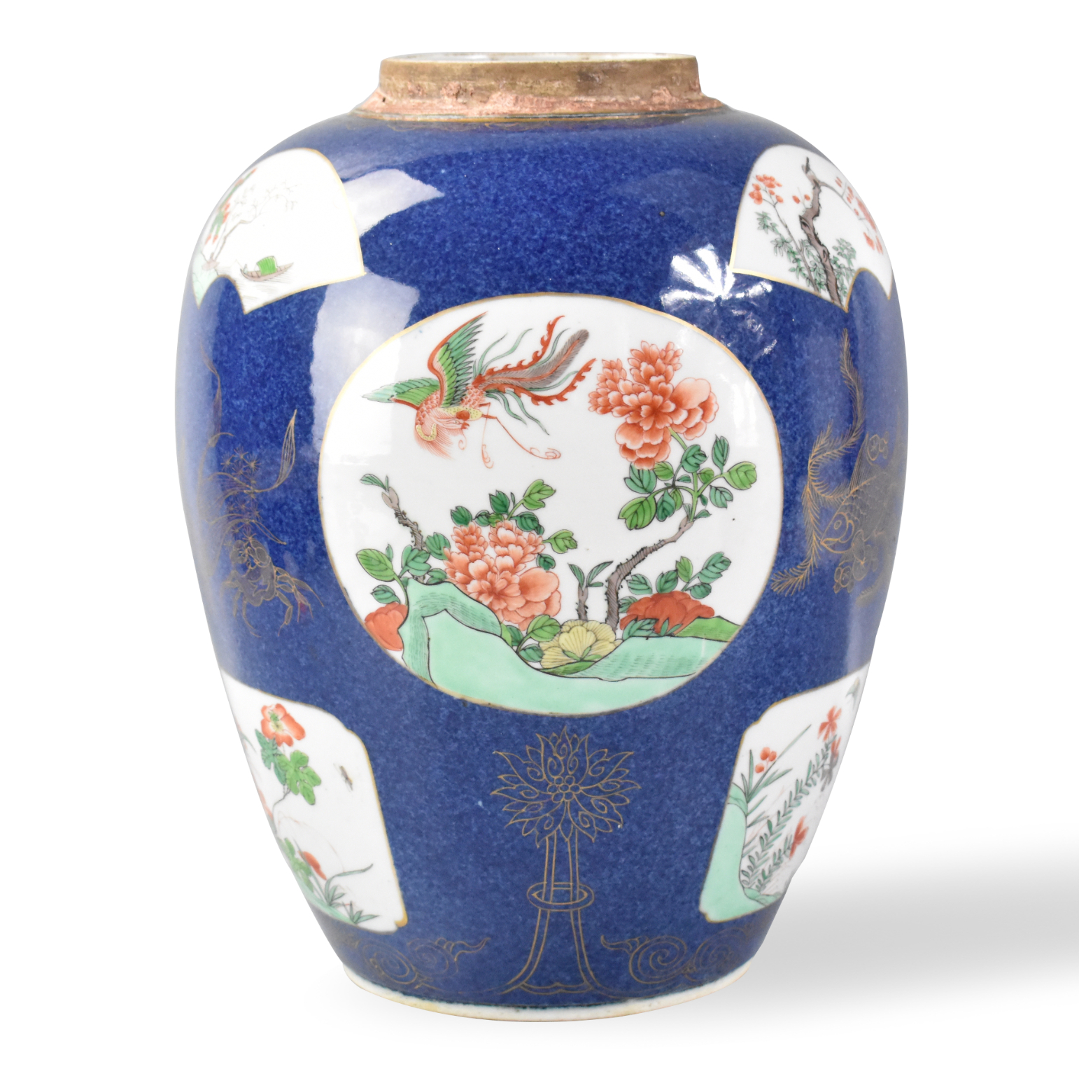 LARGE CHINESE POWDER BLUE FAMILLE