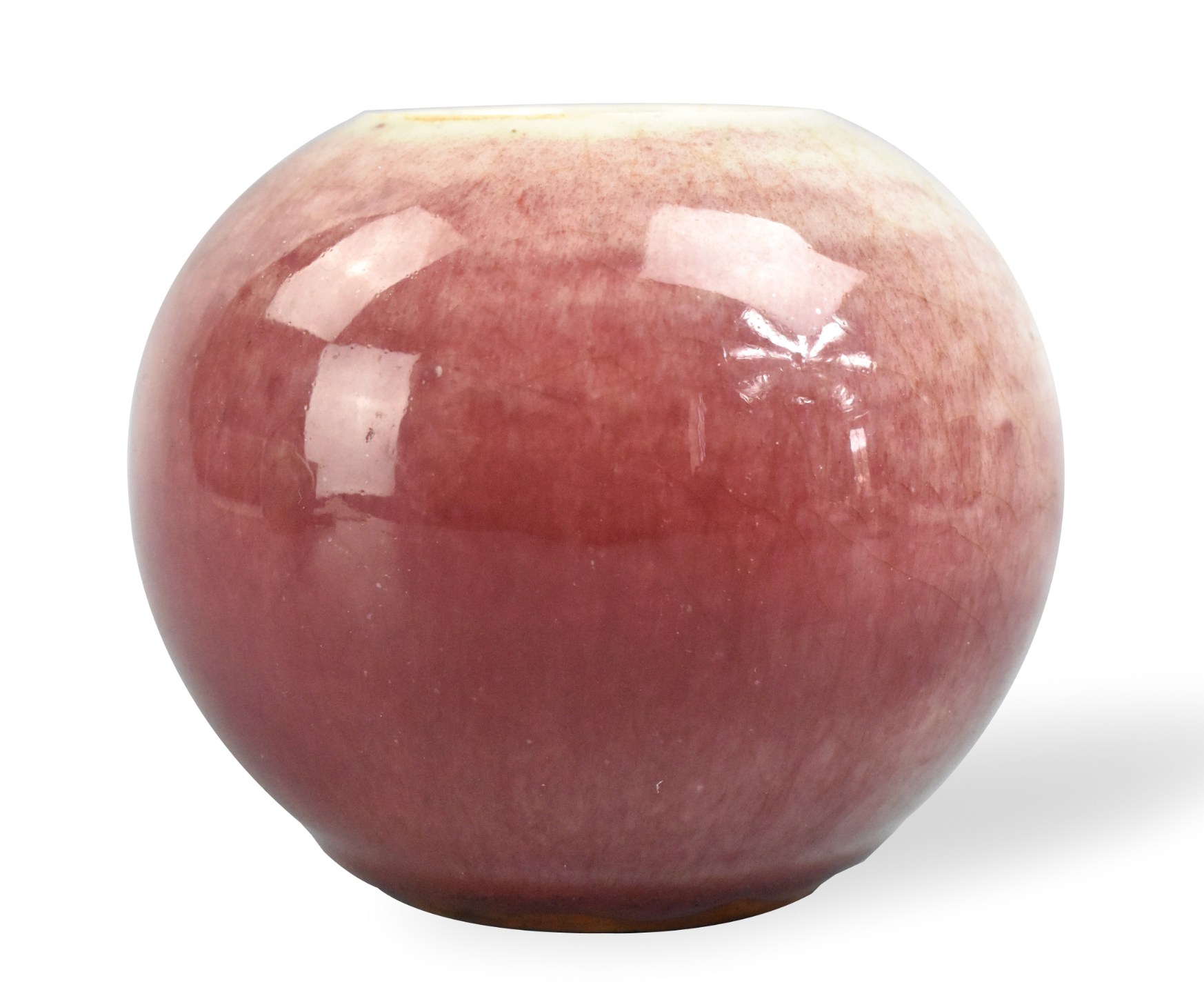LARGE CHINESE RED GLAZED WATER