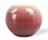 LARGE CHINESE RED GLAZED WATER