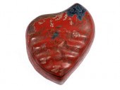 LARGE CHINESE RED LACQUER CONC