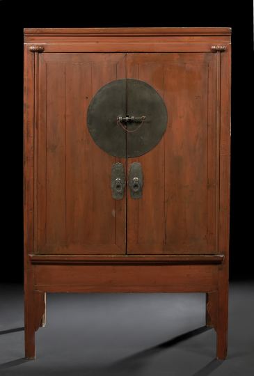 Large Chinese Red Lacquered Storage