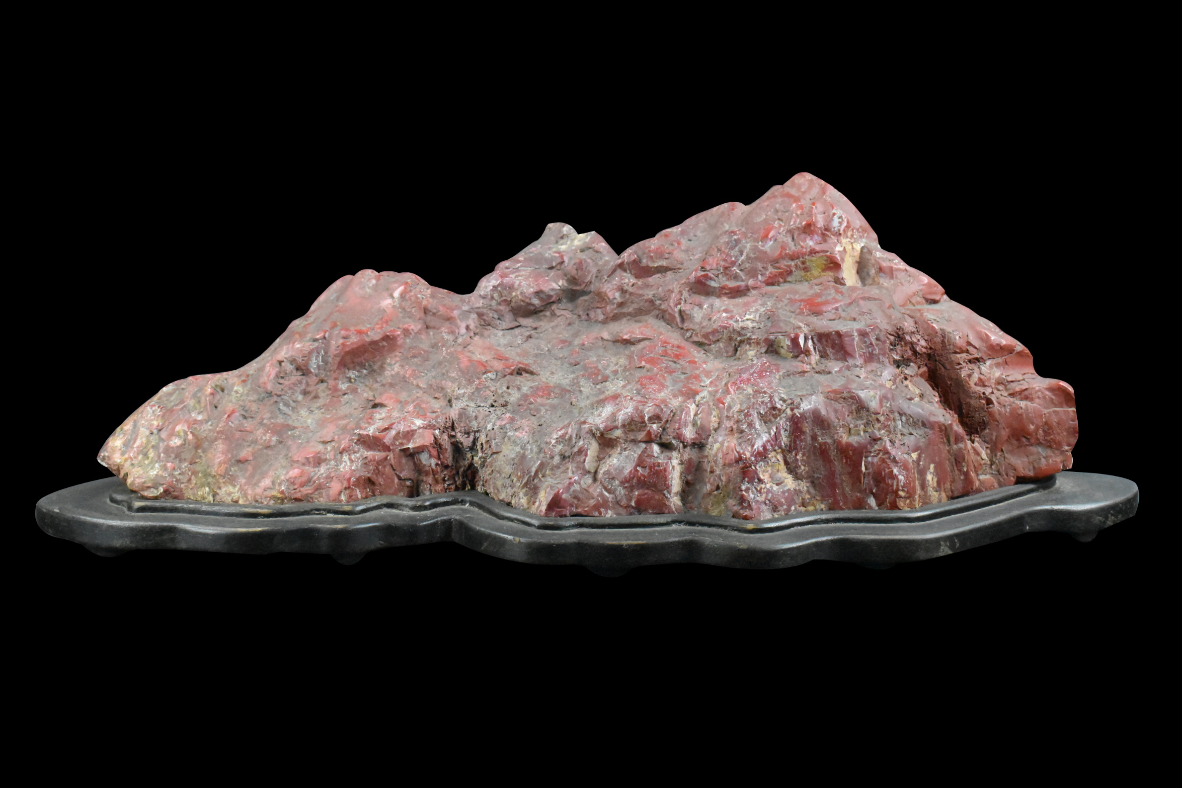 LARGE CHINESE RED SCHOLAR ROCK ON