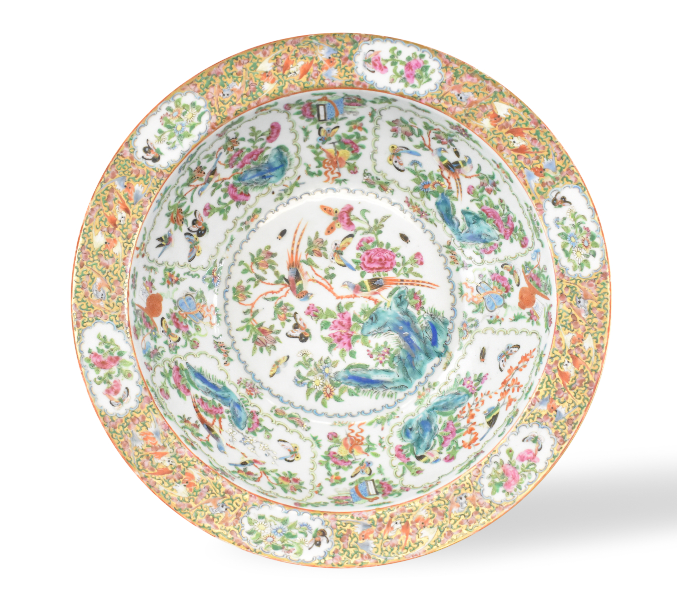 LARGE CHINESE ROSE MEDALLION BASIN,