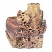LARGE CHINESE RUSSET SOAPSTONE