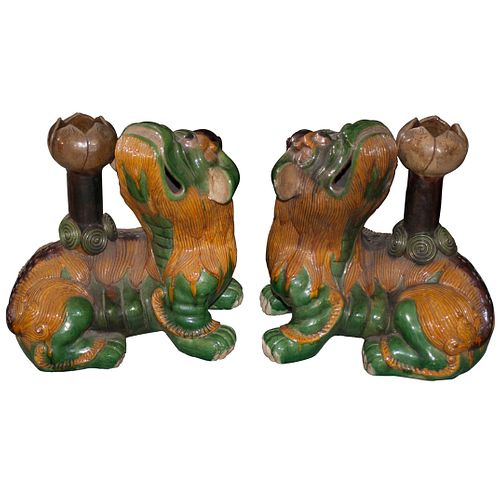 LARGE CHINESE SANCAI POTTERY FOO