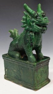 LARGE CHINESE SEATED FIGURE, Q