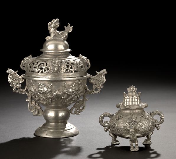 Large Chinese Silvered Bronze