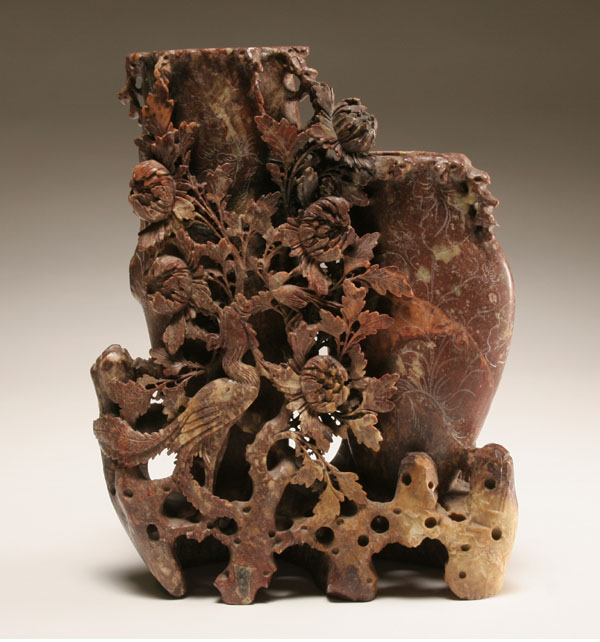 Large Chinese soapstone carved